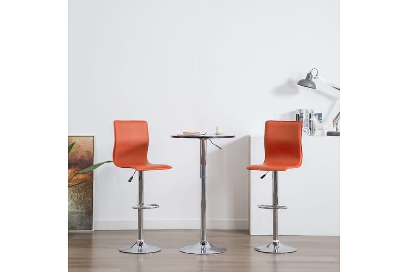 Barstolar 2 st orange konstläder - Orange - Möbler - Stolar - Barstolar