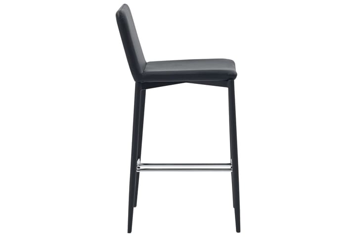 Barstolar 2 st svart konstläder - Svart - Möbler - Fåtölj & stolar - Barstol & barpall