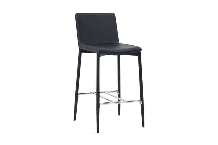 Barstolar 2 st svart konstläder - Svart - Möbler - Fåtölj & stolar - Barstol & barpall