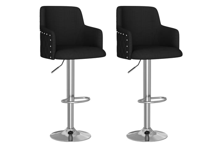 Barstolar 2 st svart tyg - Svart - Möbler - Fåtölj & stolar - Barstol & barpall