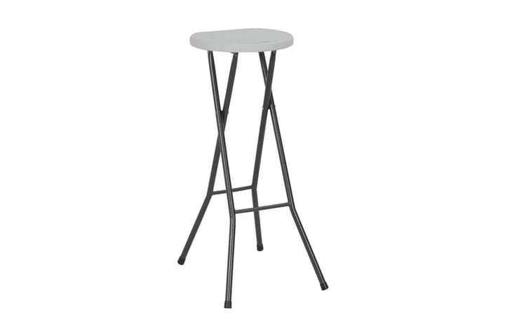 Hopfällbara barstolar 2 st HDPE och stål vit - Vit - Möbler - Fåtölj & stolar - Barstol & barpall