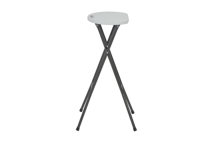 Hopfällbara barstolar 2 st HDPE och stål vit - Vit - Möbler - Fåtölj & stolar - Barstol & barpall