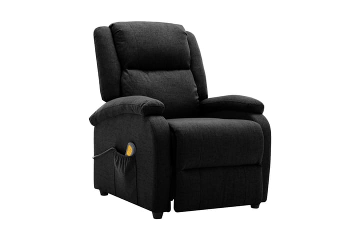 Öronlappsfåtölj recliner svart tyg - Svart - Möbler - Fåtölj & stolar - Fåtölj - Massagestol & massagefåtölj