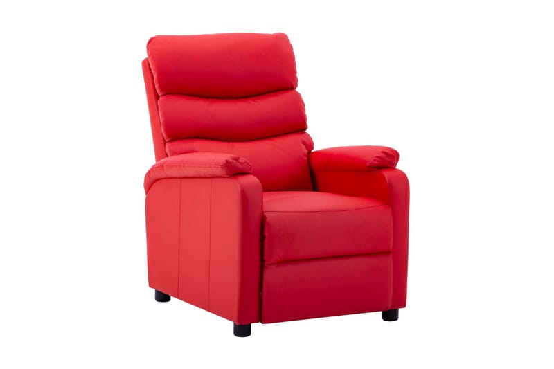 Fällbar fåtölj röd konstläder - Röd - Möbler - Fåtölj & stolar - Fåtölj - Skinnfåtölj & läderfåtölj