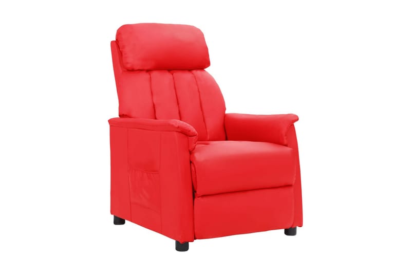 Reclinerfåtölj röd konstläder - Röd - Möbler - Fåtölj & stolar - Fåtölj - Massagestol & massagefåtölj