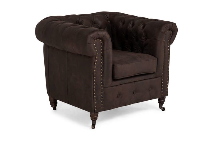 Fåtölj Chester Deluxe Vintage - Mörkbrun - Möbler - Fåtölj & stolar - Fåtölj - Chesterfield fåtölj