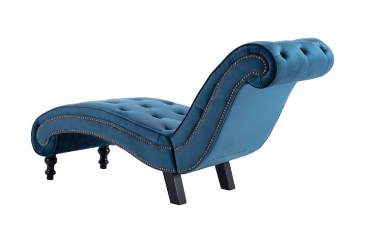 Schäslong blå sammet - Blå - Möbler - Fåtölj & stolar - Fåtölj - Liggfåtölj