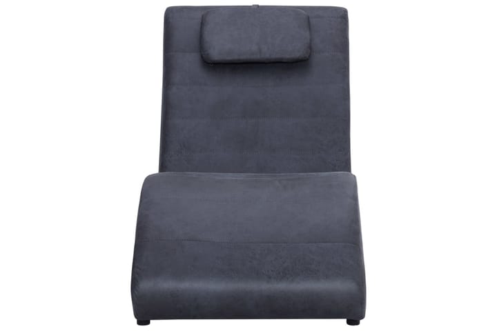 Schäslong med kudde grå konstmocka - Grå - Möbler - Fåtölj & stolar - Fåtölj - Liggfåtölj