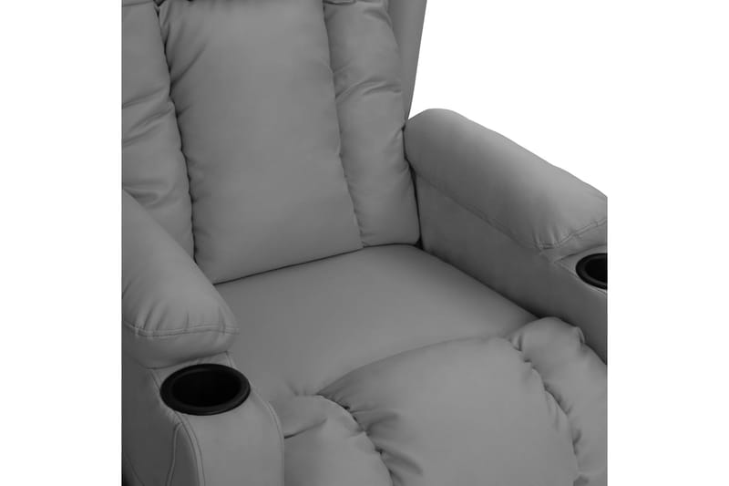 Massagefåtölj grå konstläder - Grå - Möbler - Fåtölj & stolar - Fåtölj - Massagestol & massagefåtölj