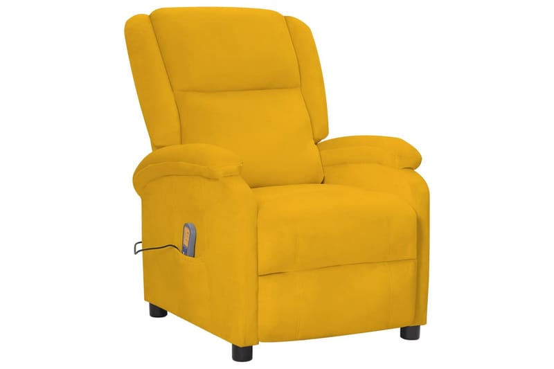 Massagefåtölj gul sammet - Gul - Möbler - Fåtölj & stolar - Fåtölj - Massagestol & massagefåtölj