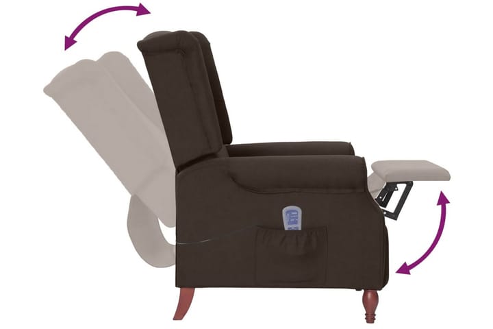 Massagefåtölj mörkbrun tyg - Mörkbrun - Möbler - Fåtölj & stolar - Fåtölj - Massagestol & massagefåtölj