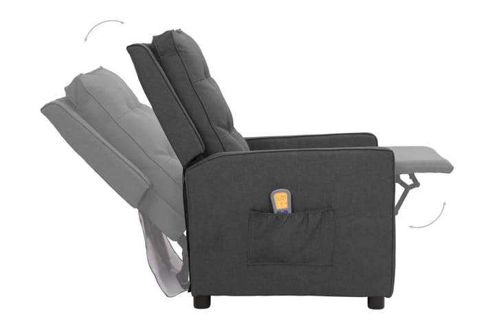 Massagefåtölj mörkgrå tyg - Grå - Möbler - Fåtölj & stolar - Fåtölj - Massagestol & massagefåtölj