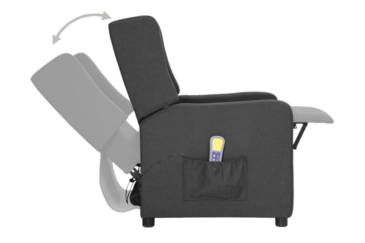 Massagefåtölj mörkgrå tyg - Mörkgrå - Möbler - Fåtölj & stolar - Fåtölj - Massagestol & massagefåtölj