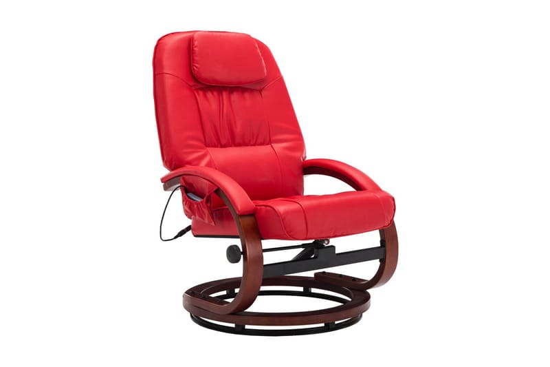 Massagefåtölj med fotpall röd konstläder - Röd - Möbler - Fåtölj & stolar - Fåtölj - Massagestol & massagefåtölj
