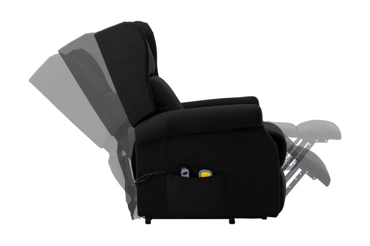 Massagefåtölj med uppresningshjälp svart tyg - Svart - Möbler - Fåtölj & stolar - Fåtölj - Massagestol & massagefåtölj