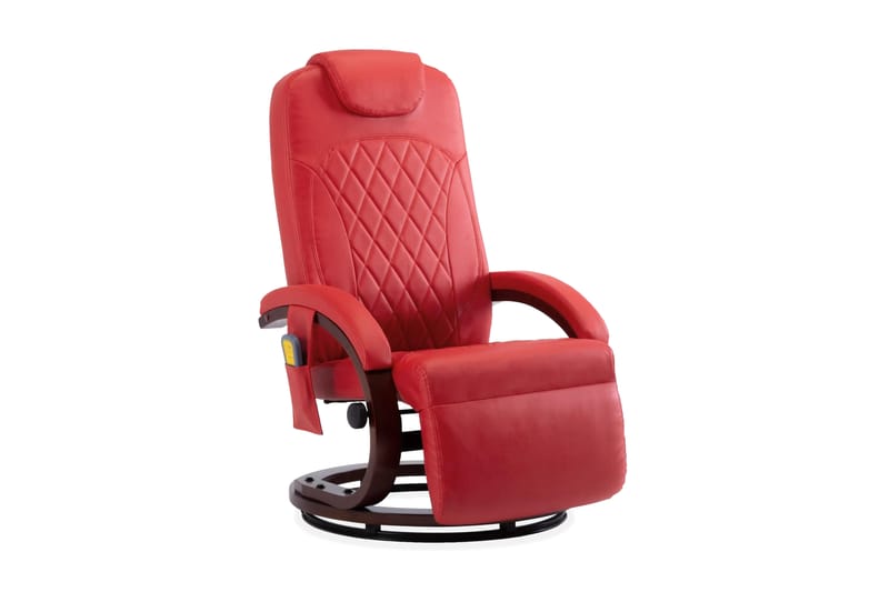 Massagefåtölj röd konstläder - Röd - Möbler - Fåtölj & stolar - Fåtölj - Skinnfåtölj & läderfåtölj