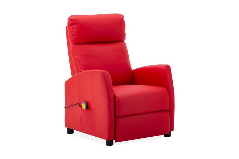 Massagefåtölj röd konstläder - Röd - Möbler - Fåtölj & stolar - Fåtölj - Massagestol & massagefåtölj
