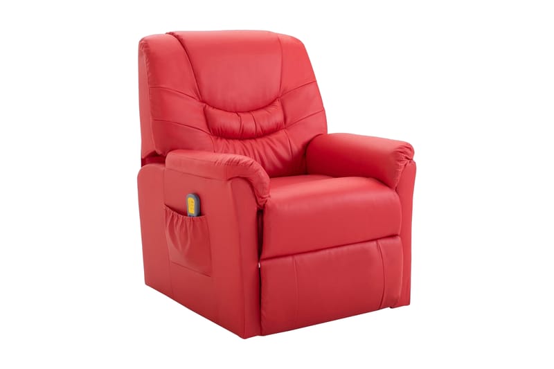 Massagefåtölj röd konstläder - Röd - Möbler - Fåtölj & stolar - Fåtölj - Massagestol & massagefåtölj