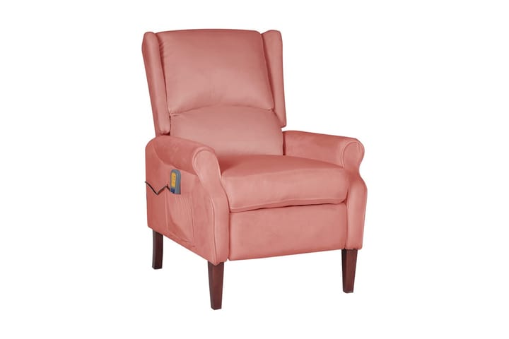 Massagefåtölj rosa sammet - Rosa - Möbler - Fåtölj & stolar - Fåtölj - Massagestol & massagefåtölj