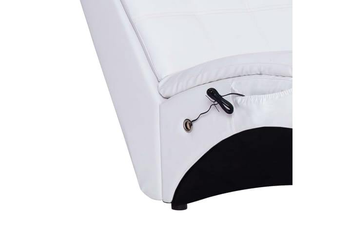 Massageschäslong med kudde vit konstläder - Vit - Möbler - Fåtölj & stolar - Fåtölj - Massagestol & massagefåtölj