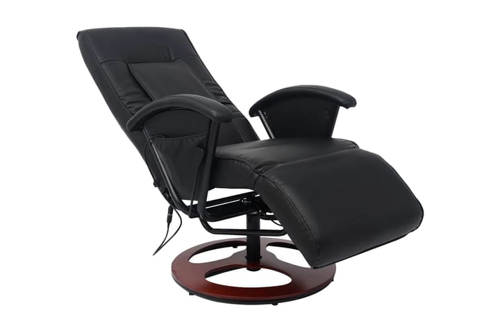 Shiatsu massagefåtölj svart konstläder - Svart - Möbler - Fåtölj & stolar - Fåtölj - Massagestol & massagefåtölj