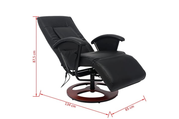 Shiatsu massagefåtölj svart konstläder - Svart - Möbler - Fåtölj & stolar - Fåtölj - Massagestol & massagefåtölj