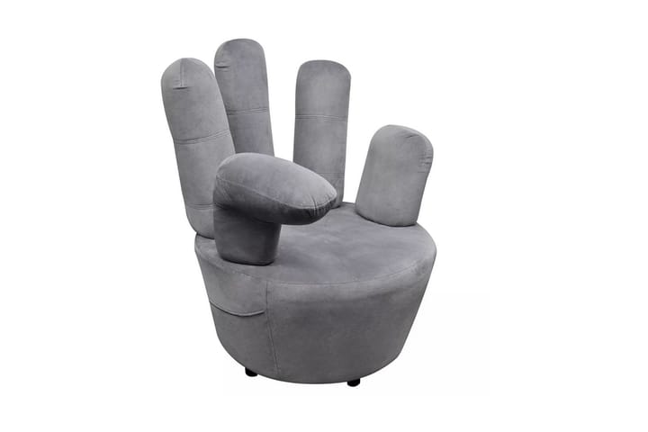 Fåtölj handformad grå sammet - Grå - Möbler - Fåtölj & stolar - Fåtölj - Sammetsfåtölj