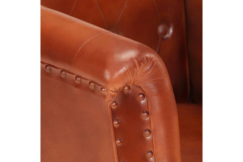 Fåtölj brun äkta läder - Brun - Möbler - Fåtölj & stolar - Fåtölj - Skinnfåtölj & läderfåtölj