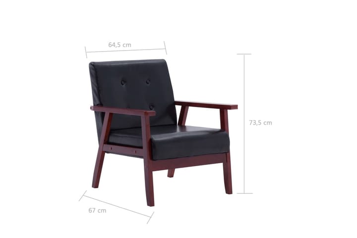 Fåtölj svart konstläder - Svart - Möbler - Fåtölj & stolar - Fåtölj - Skinnfåtölj & läderfåtölj