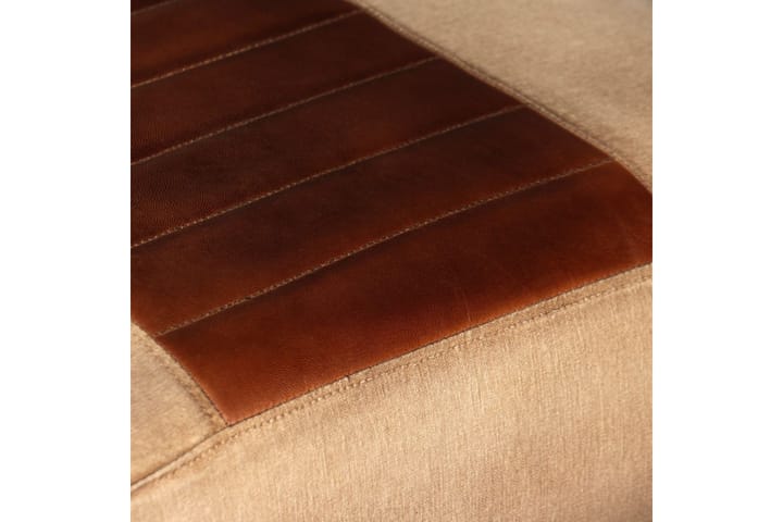 Loungefåtölj brun äkta getskinn och kanvas - Brun - Möbler - Fåtölj & stolar - Fåtölj - Skinnfåtölj & läderfåtölj
