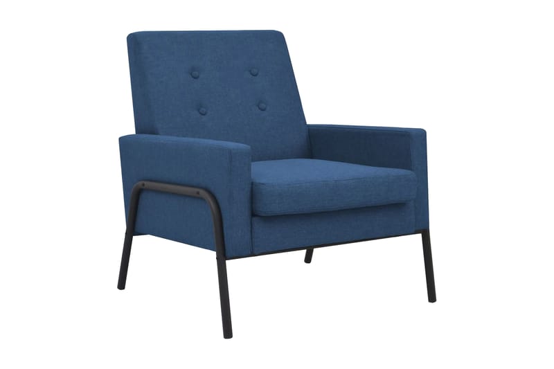 Fåtölj blå stål och tyg - Blå - Möbler - Fåtölj & stolar - Fåtölj