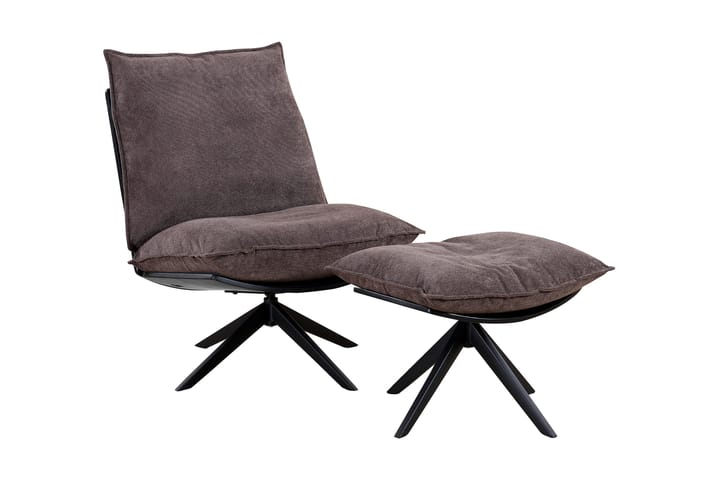 Fåtölj med fotpall Grenfell - Brun - Möbler - Fåtölj & stolar - Kontorsstol & skrivbordsstol