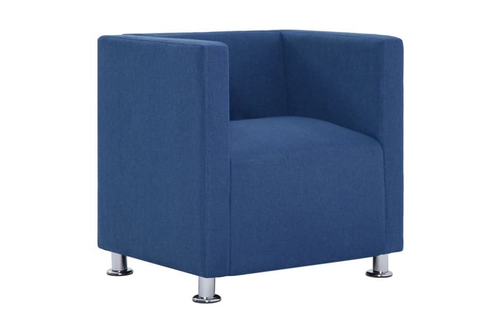 Kubformad fåtölj blå tyg - Blå - Möbler - Fåtölj & stolar - Fåtölj