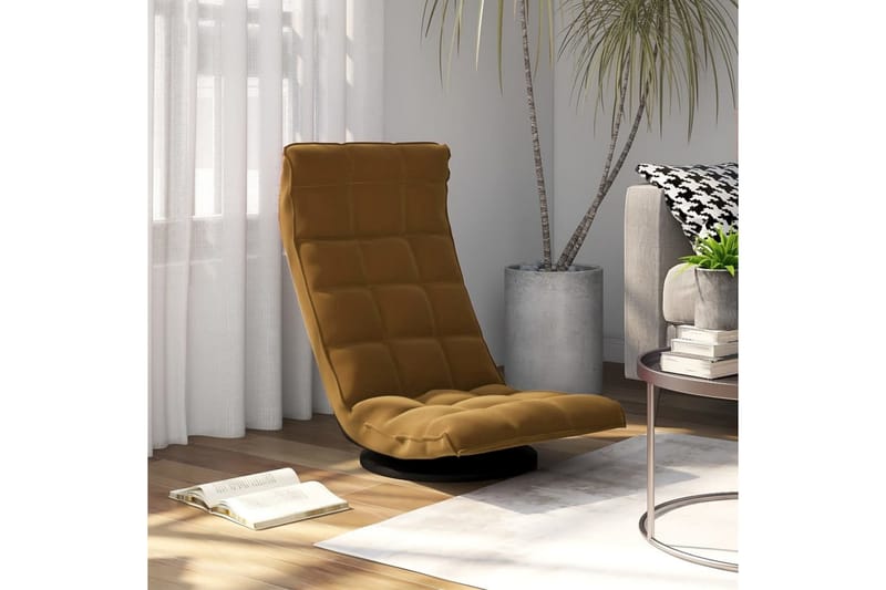 Snurrbar golvstol brun sammet - Brun - Möbler - Fåtölj & stolar - Fåtölj