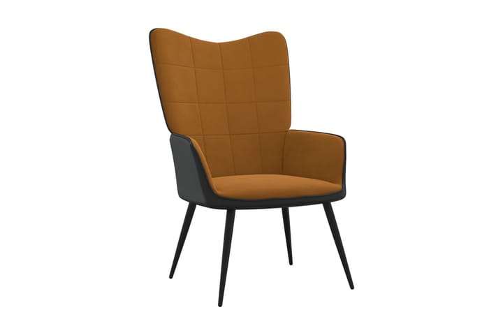 Vilstol brun sammet och PVC - Brun - Möbler - Fåtölj & stolar - Fåtölj