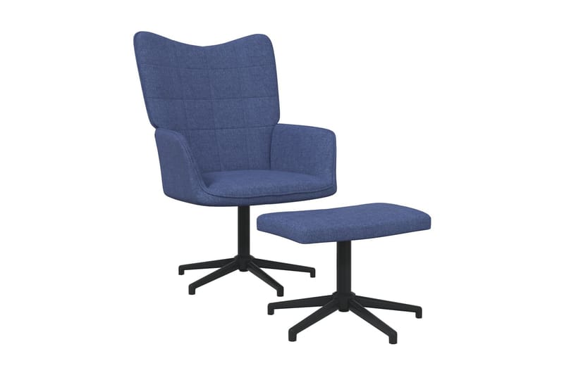 Vilstol med fotpall blå tyg - Blå - Möbler - Fåtölj & stolar - Kontorsstol & skrivbordsstol