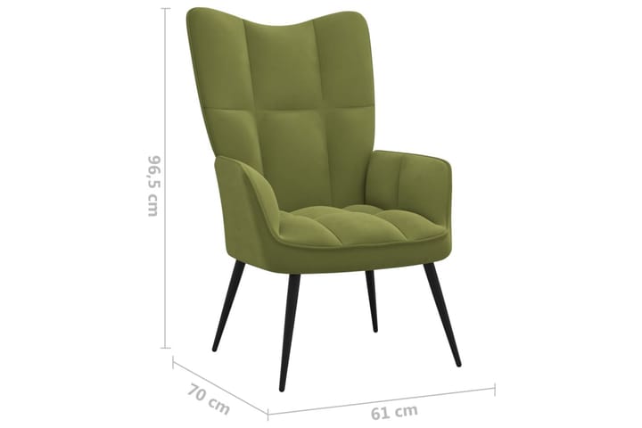 Vilstol med fotpall ljusgrön sammet - Grön - Möbler - Fåtölj & stolar - Fåtölj