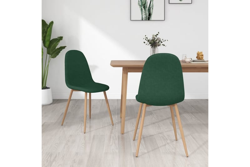 Matstolar 2 st grön tyg - Grön - Möbler - Fåtölj & stolar - Matstol & köksstol