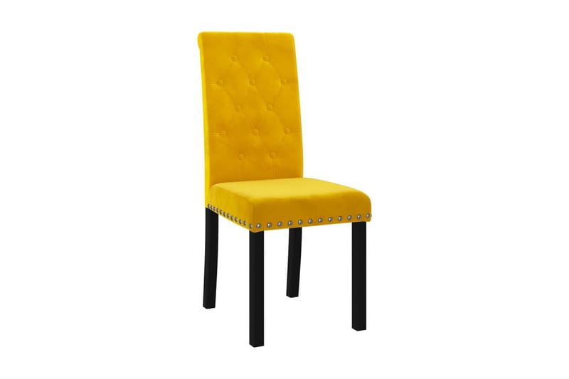 Matstolar 2 st gul sammet - Gul - Möbler - Fåtölj & stolar - Matstol & köksstol