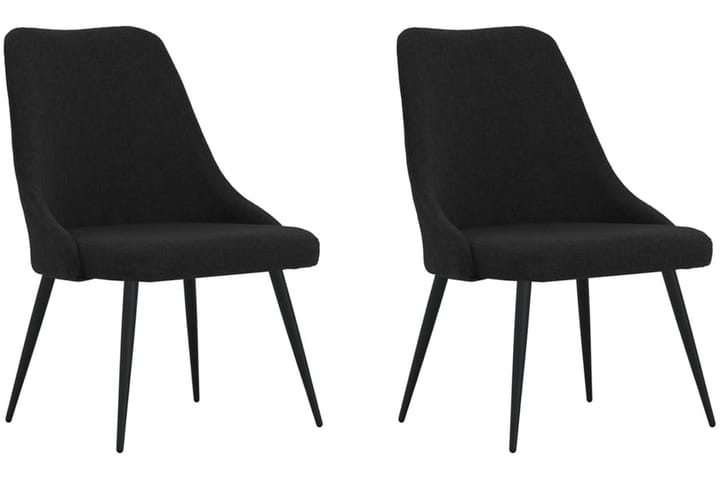 Matstolar 2 st svart tyg - Svart - Möbler - Fåtölj & stolar - Karmstol