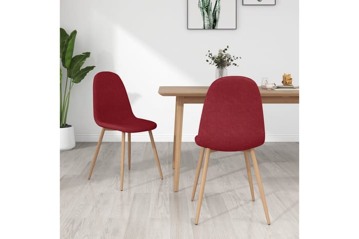 Matstolar 2 st vinröd tyg - Röd - Möbler - Fåtölj & stolar - Karmstol