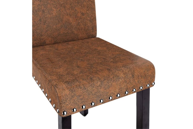 Matstolar 4 st brun tyg - Brun - Möbler - Fåtölj & stolar - Karmstol