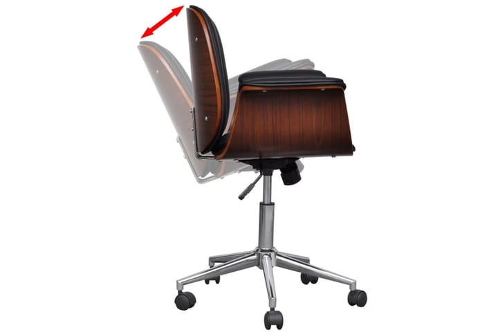 Fåtölj böjträ och konstläder - Svart - Möbler - Fåtölj & stolar - Kontorsstol & skrivbordsstol