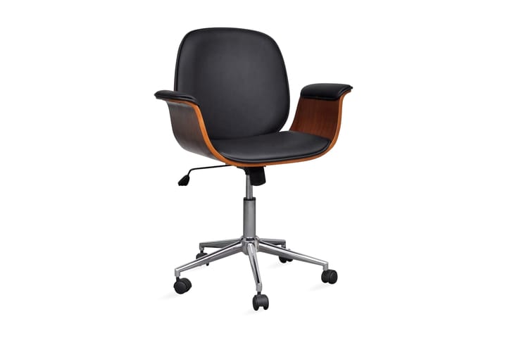 Fåtölj böjträ och konstläder - Svart - Möbler - Fåtölj & stolar - Kontorsstol & skrivbordsstol