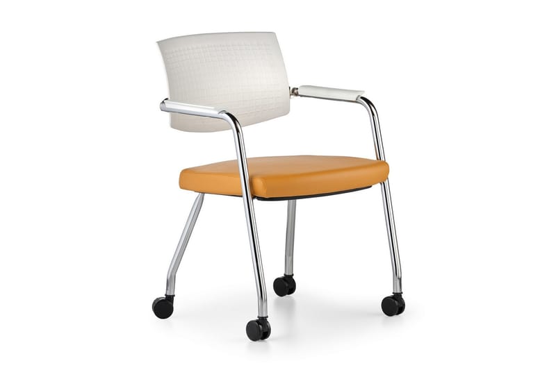 Kontorsstol Acatic - Vit/Gul - Möbler - Fåtölj & stolar - Kontorsstol & skrivbordsstol