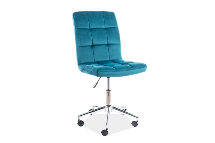Kontorsstol Eddyville Ställbar - Sammet/Blå - Möbler - Fåtölj & stolar - Kontorsstol & skrivbordsstol