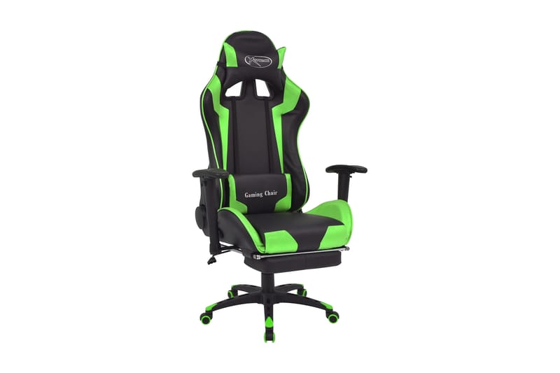 Kontorsstol i sportbilsdesign med fotstöd grön - Grön - Möbler - Fåtölj & stolar - Kontorsstol & skrivbordsstol