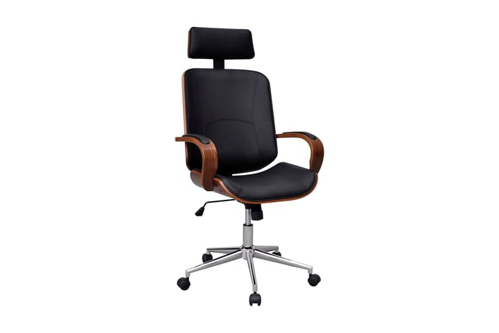 Kontorsstol snurr med nackstöd och konstläderklädsel Bentwoo - Brun - Möbler - Fåtölj & stolar - Kontorsstol & skrivbordsstol
