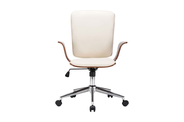 Kontorsstol snurrbar gräddvit konstläder och böjträ - Vit - Möbler - Fåtölj & stolar - Kontorsstol & skrivbordsstol
