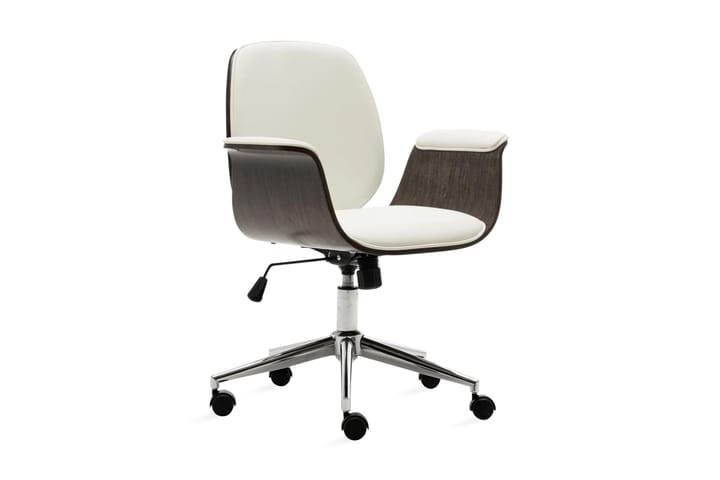 Kontorsstol vit böjträ och konstläder - Vit - Möbler - Fåtölj & stolar - Kontorsstol & skrivbordsstol